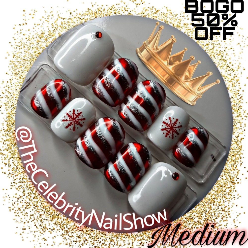 MAGIC MANI press on nails CANDY CANE LANE
